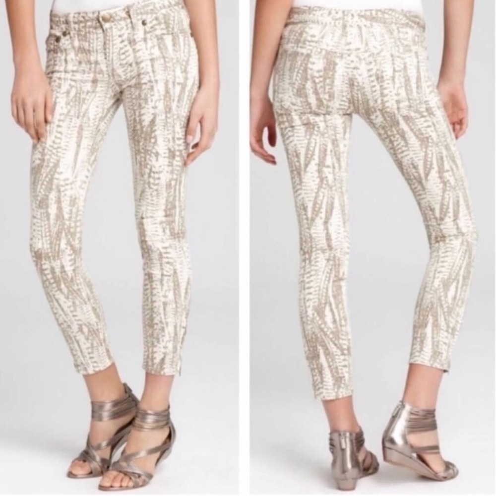 Free People Snake skin print skinny ankle jeans